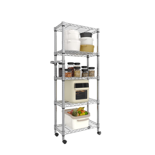 GarveeHome 5-Tier Heavy Duty Storage Shelves 1100 LBS Metal Wire Rack Shelving with Lockable