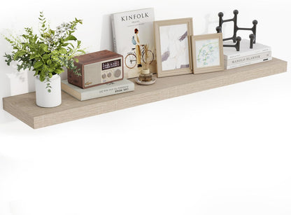 48 Inch Floating Shelves, 3D Textured Wood Grain, 48"x9.25"x1.5" Inch Deep Floating Shelves for
