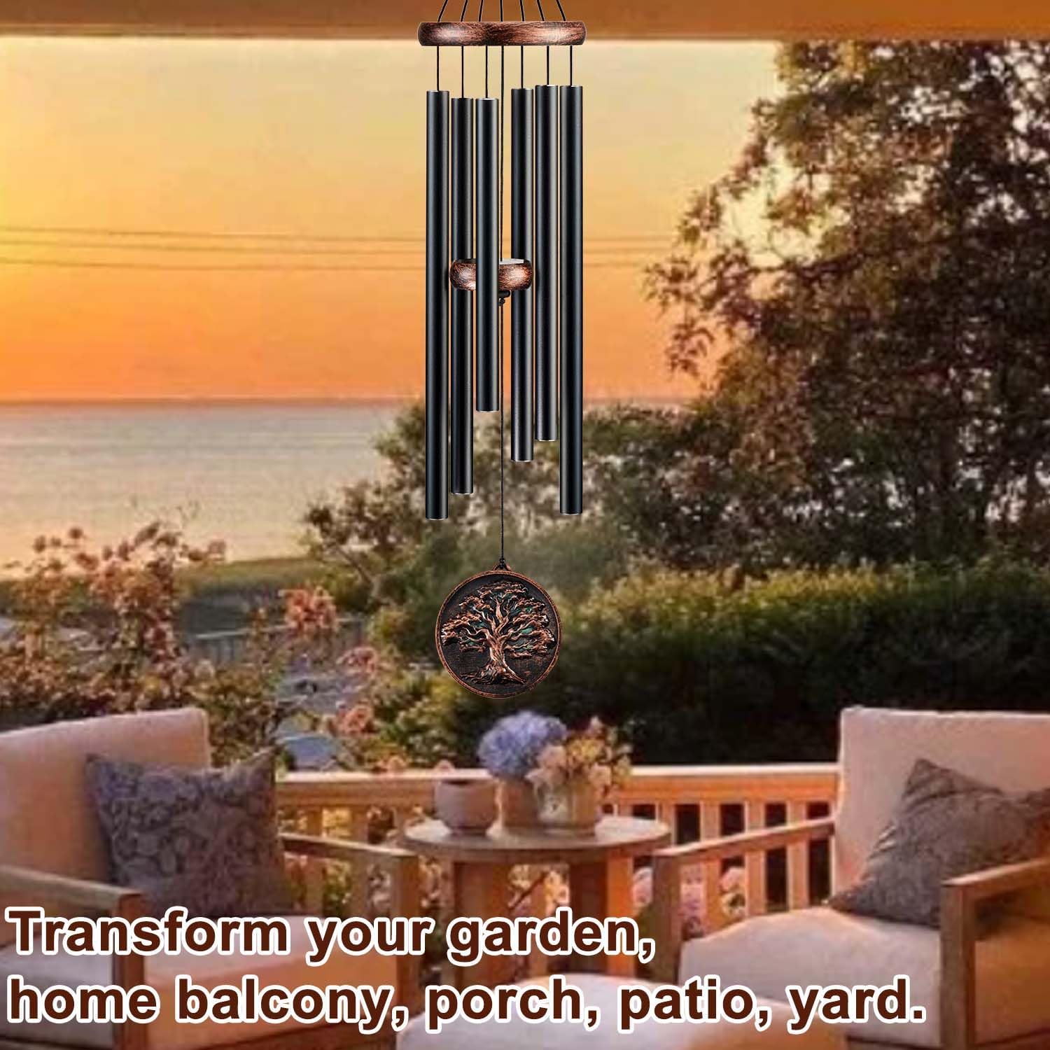 Wind Chimes for Outside, Tree of Life Deep Tone Vintage Wind Chime Outdoor Clearance