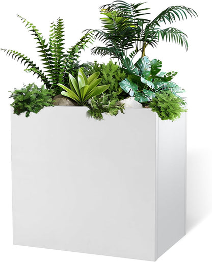 Galvanized Steel Metallic Heavy Planter for Outdoor Plants Metal Outdoor Planter Spliced Flower Box