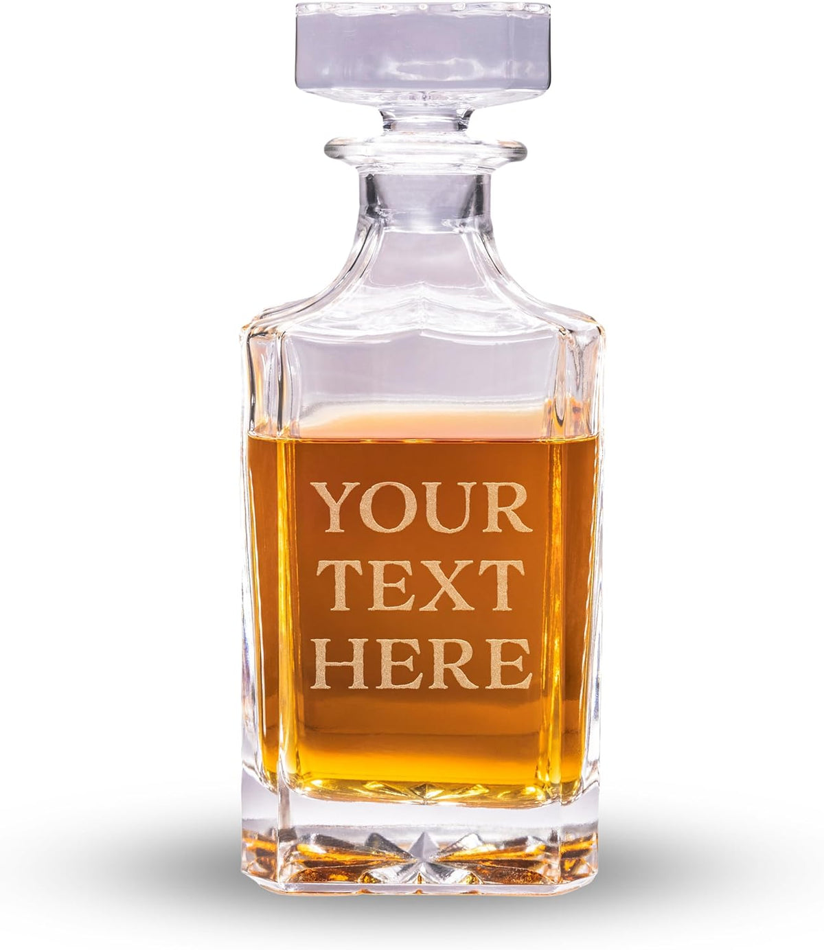Gifts Inscribed Custom Text Whiskey Decanter Bottle (750 ml) - Personalized Font Glass Liquor