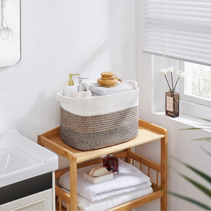 OIAHOMY Storage Basket, Woven Baskets for Storage, Cotton Rope Basket for toys,Towel Baskets for
