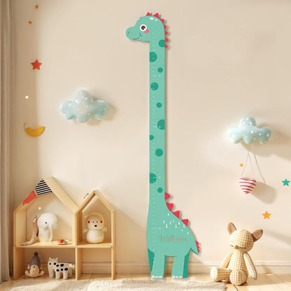 Personalized Name Growth Chart, Dinosaur Wooden Height Chart, Thick Height Measuring Board, Kids