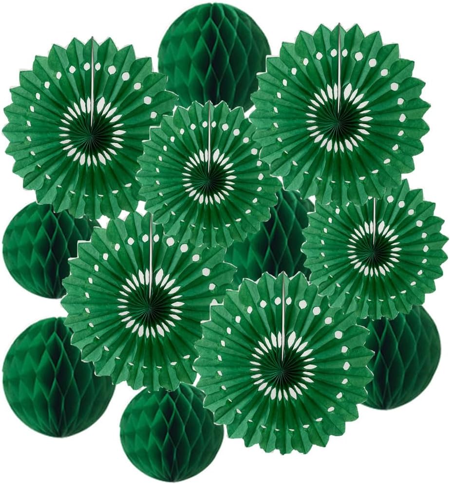 12pcs 6’’ 8’’ Honeycomb Balls Tissue Paper Fans Party Honeycomb Ball Fans Wall Tissue Pom Poms
