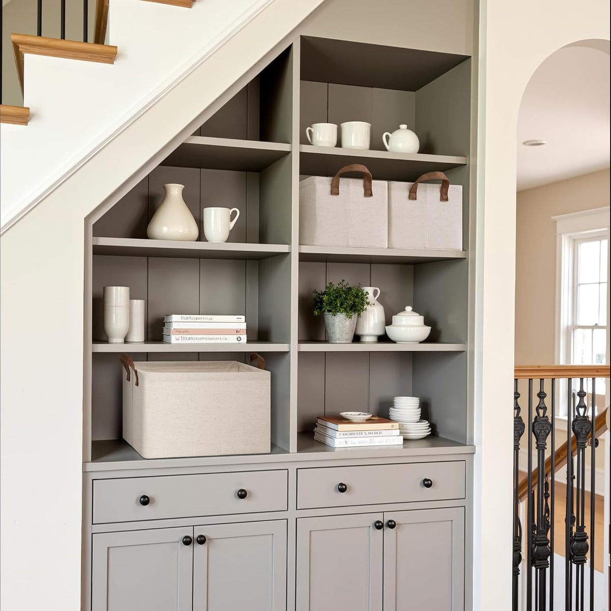 StorageWorks Storage Bins, Shelves Baskets for Organizing, Fabric Closet Organizers with Handles
