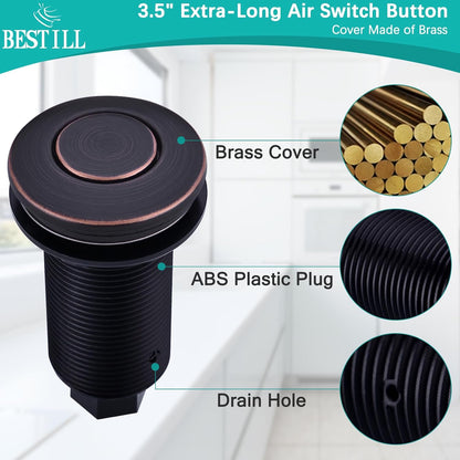 BESTILL Garbage Disposal Air Switch Kit-UL Listed, Cordless Sink Top Switch Button for Waste