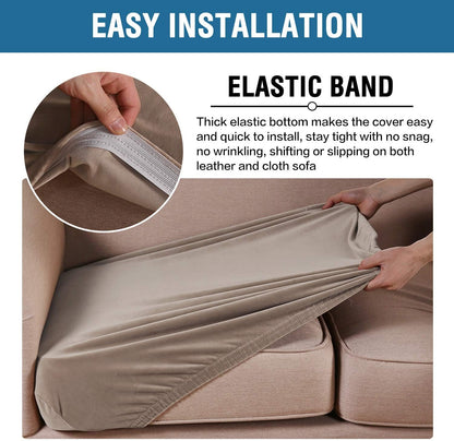 H.VERSAILTEX Velvet Stretch Couch Cushion Cover Plush Cushion Slipcover for Chair Loveseat Sofa