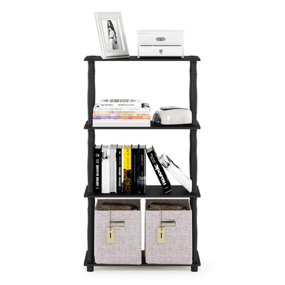 Furinno TURN-N-TUBE Storage Shelves, 4-Tier Book Shelf, Corner Shelf, Toolless Open Shelves