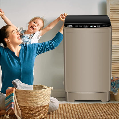 17.7 lbs Full Automatic Washing Machine with LED Display Compact Washing Machine with Drain Dump