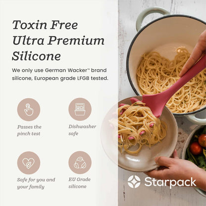 Starpack 'Like a Boss' XL Premium Silicone Cooking Utensils Set (6 Pcs) - Heat Resistant Kitchen