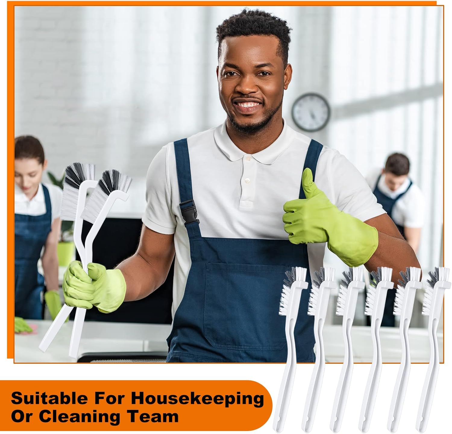 Rtteri 48 Pcs Kitchen Scrub Brush Bulk Plastic Sink Bathroom Cleaning Edge Corner Brush for