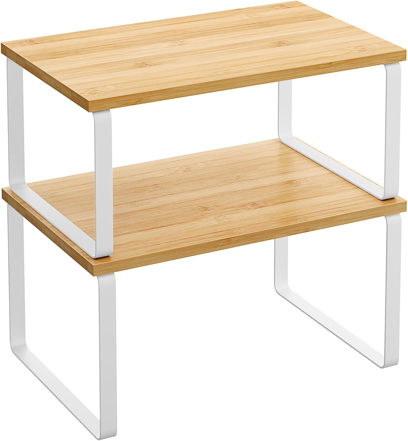 SONGMICS Cabinet Organizer Shelf, Set of 2 Kitchen Counter Shelves, Kitchen Storage, Spice Rack