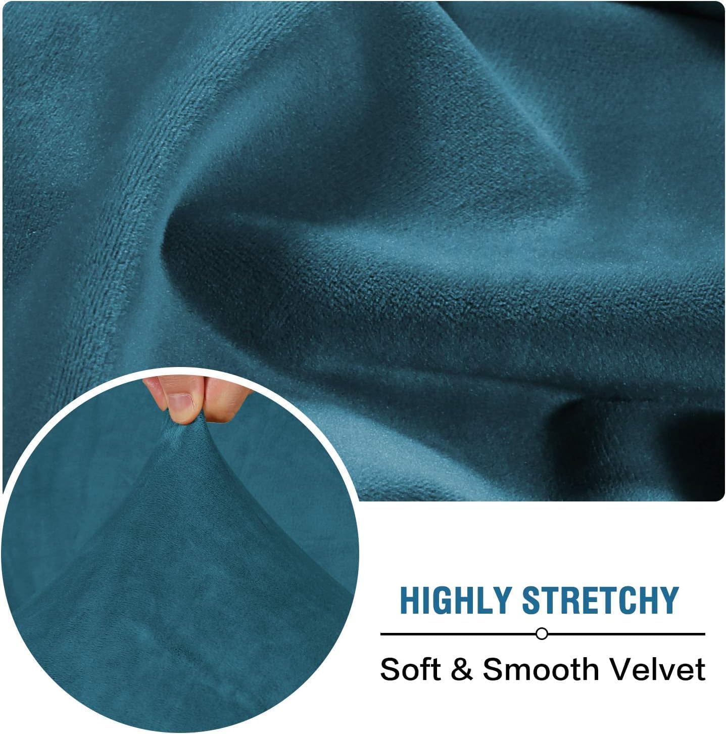 H.VERSAILTEX Velvet Stretch Couch Cushion Cover Plush Cushion Slipcover for Chair Loveseat Sofa