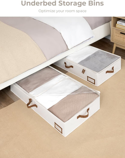 StorageWorks Large Under Bed Storage Containers with Handles and Label Holder, 2 Pack Ultra-thick