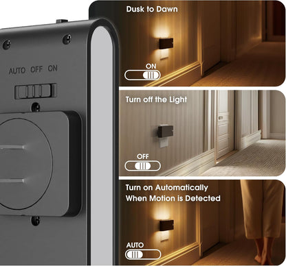 Briignite Motion Sensor Night Light, 2 Pack Motion Activation Night Lights Plug into Wall, Auto On