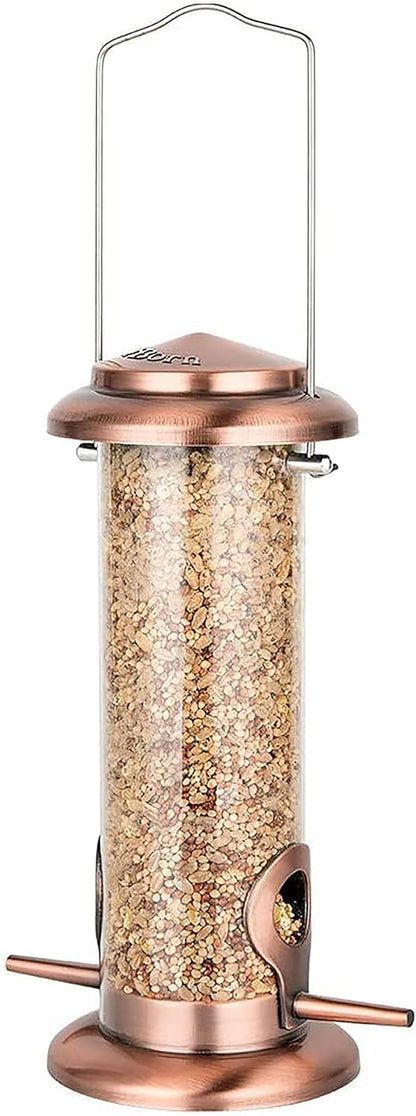 iBorn Metal Bird Feeder Hanging Wild Bird Feeders for Mix Seed Blends Heavy Duty All Metal