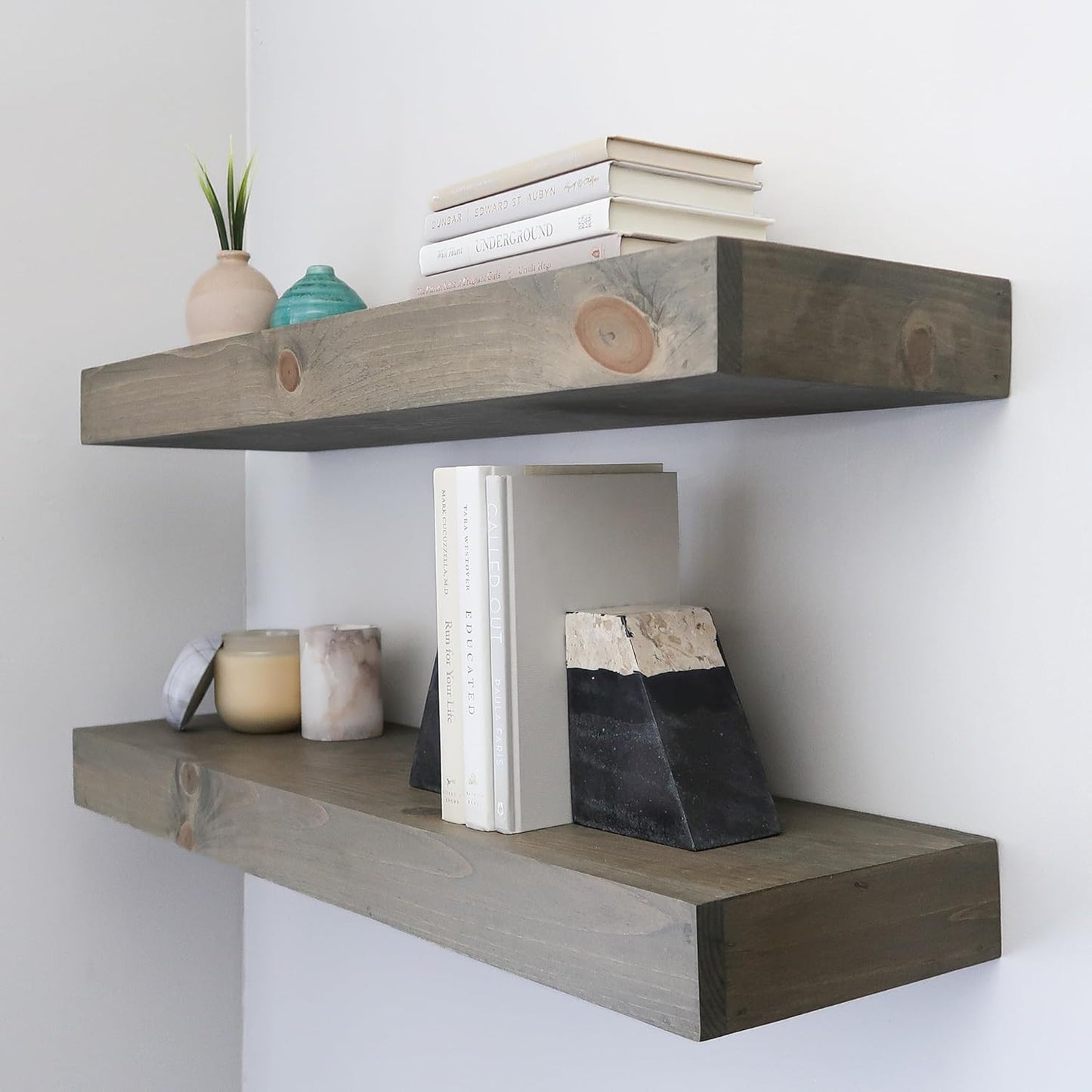Modern Floating Shelves 3 Inches Thick for Wall, Wide Shelves for Kitchen, Living Room, Bedroom