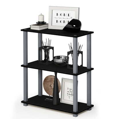 Furinno TURN-S-TUBE Storage Shelves, 3-Tier Book Shelf, Corner Shelf, Toolless Open Shelves, for