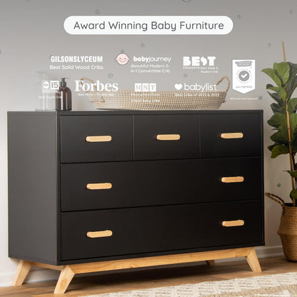 dadada Soho 5-Drawer Dresser for Nursery and Bedroom - Modern Design, Large Storage, Baby-Safe