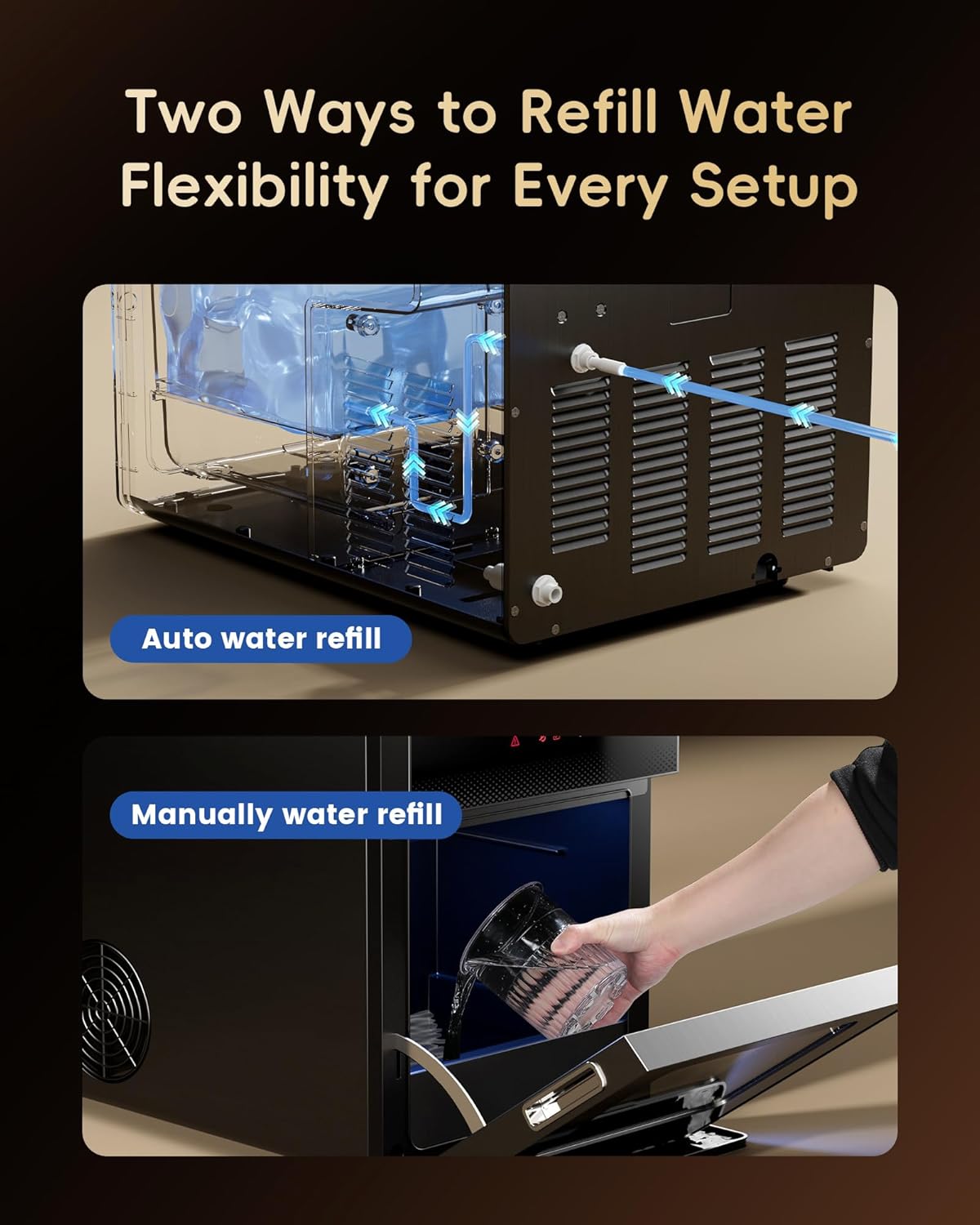 ecozy 2" Clear Ice Ball Maker with CrystalFlux Technology, 4 pcs in 40 Mins, 144 pcs/Day, Sphere