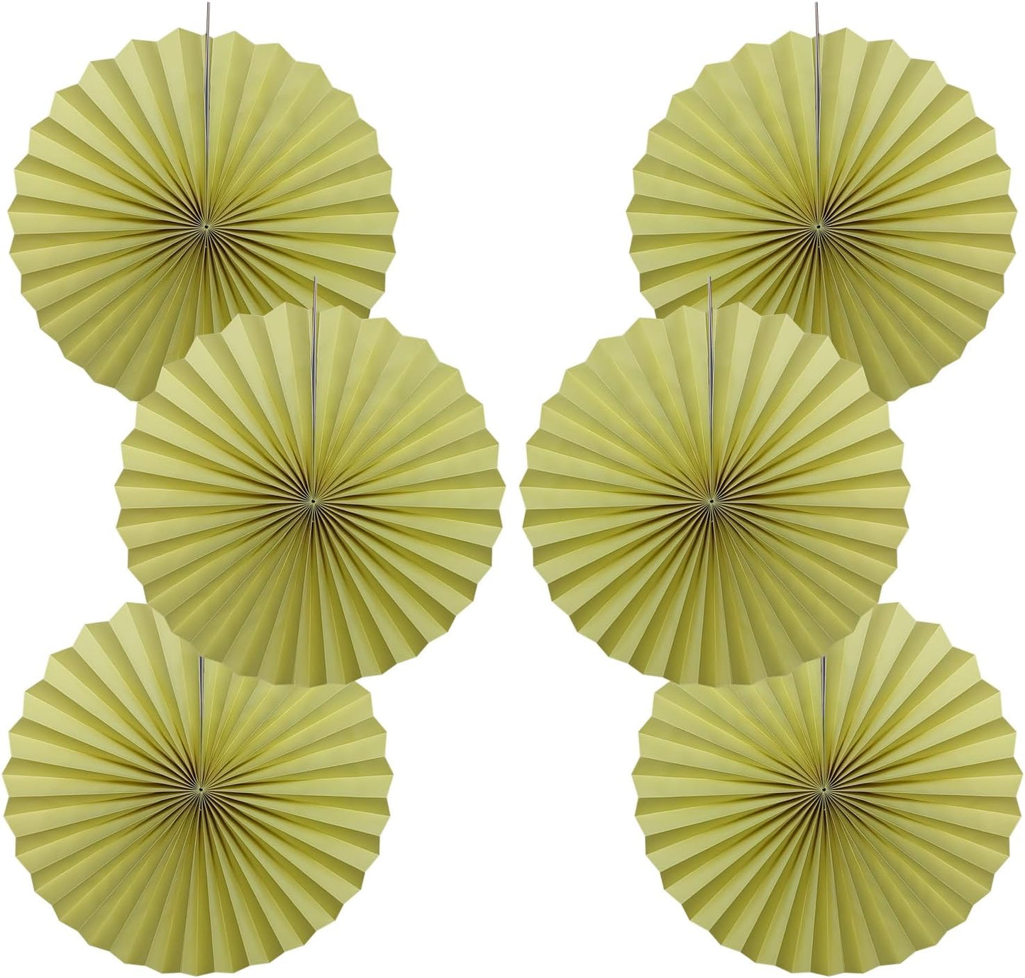 BARTHEW Yellow Hanging Paper Fans,Yellow Accessories Paper Decorations for Party,Color Party
