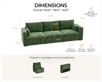 Oversized Modular Sofa Comfy Cloud Couch with Storage, Extra Deep Plush Sectional Sofa Set for