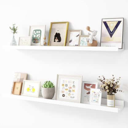 Picture Ledge Shelf, Wood Floating Shelves Set of 2, 36 inch Picture Ledge Shelves, Photo Ledge
