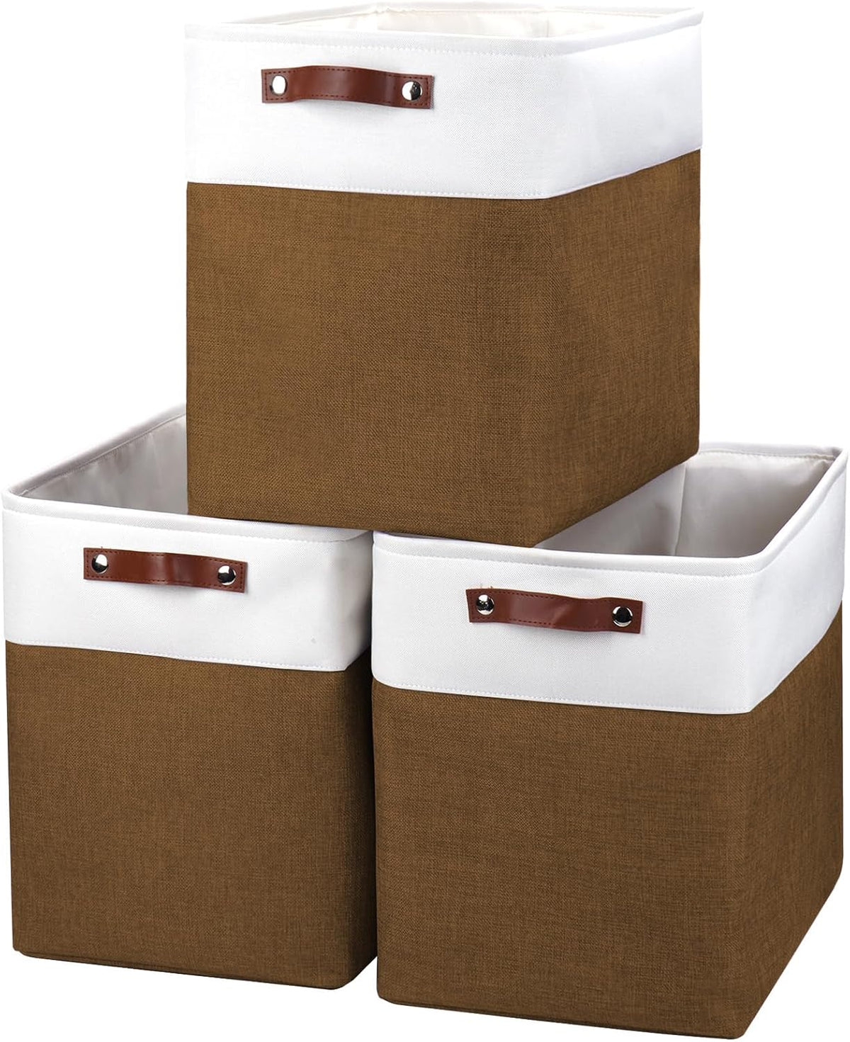 Large Fabric Storage Baskets | 50L Storage Bins, Decorative Linen Closet Baskets with Handles for