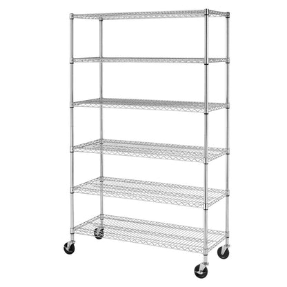 BestMassage Wire Shelving Unit Heavy Duty Garage Storage Shelves Large Metal Shelf Organizer 6-Tier