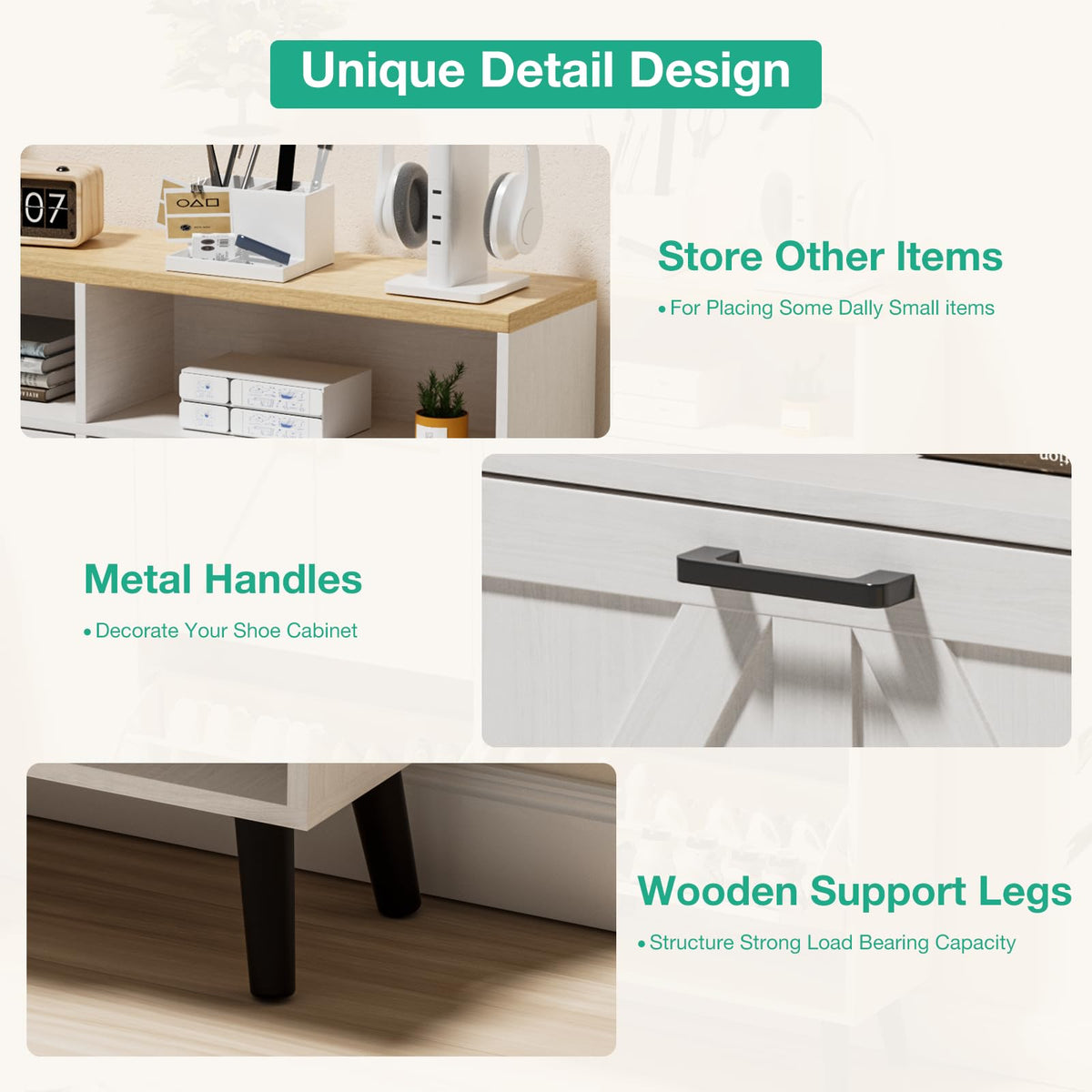 Alaxgumrol Shoe Storage Cabinet for Entryway with 4 Flip Drawers, Farmhouse Narrow Shoe Rack