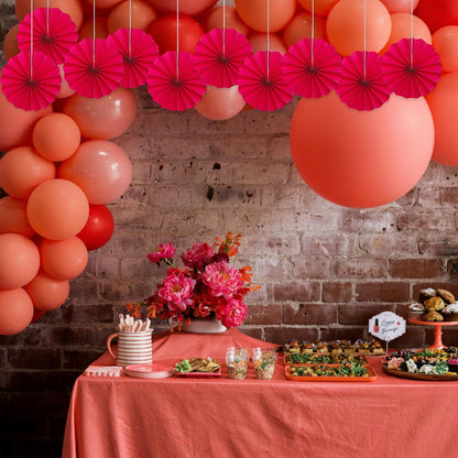 Red Birthday Decorations,DIY Red Paper Fans Hanging Decoration ,Party Supplies Party Fans 8in