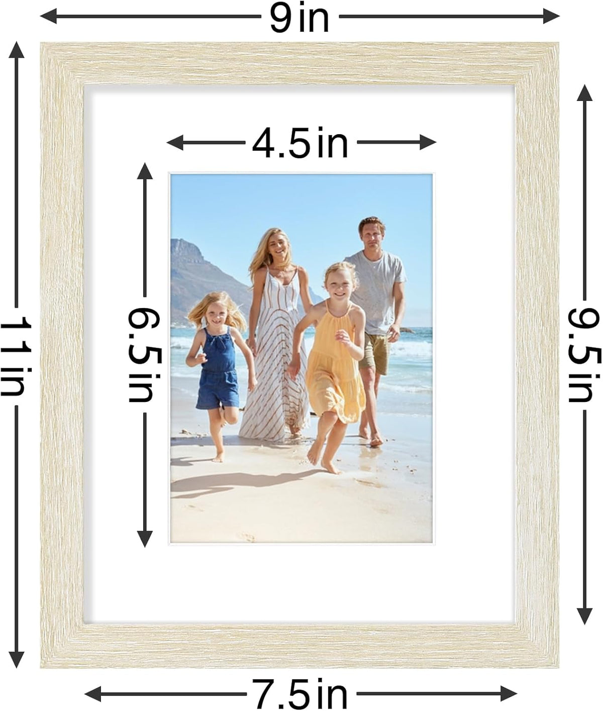 Vittanly 8x10 Picture Frames Set of 9, Shatter Resistant Plexiglass, Display 5x7 Pictures with Mat