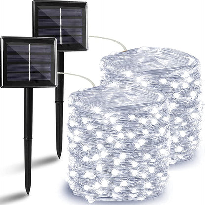 Solar String Lights Outdoor, 2-Pack Each 72FT 200 LED Solar Christmas Twinkle Lights Outside