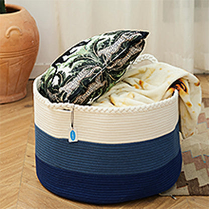 Casaphoria Stuffed Animal Storage & Laundry Hamper - Woven Cotton Rope Basket, 21.7 * 21.7 * 13.8in