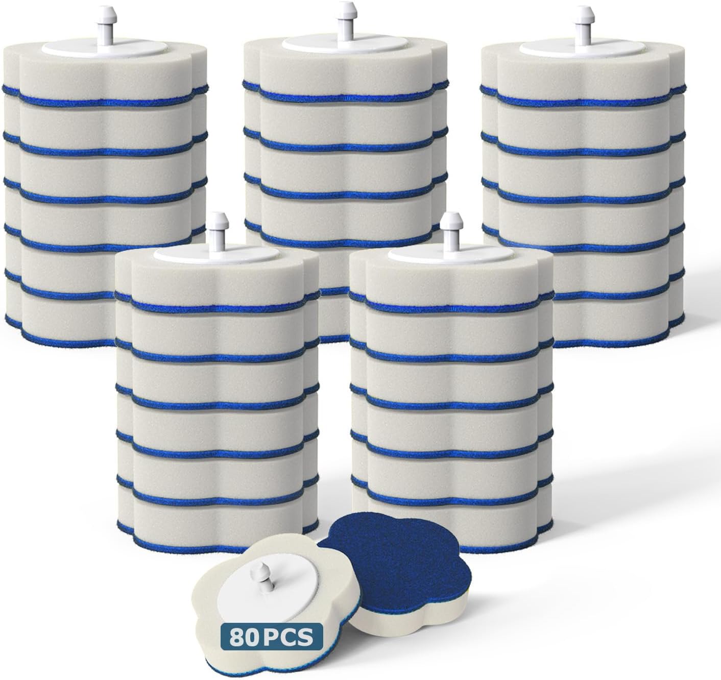 Disposable Toilet Bowl Wand Refills【Not Suitable for Other Brands】, 80 Count Disposable Toilet