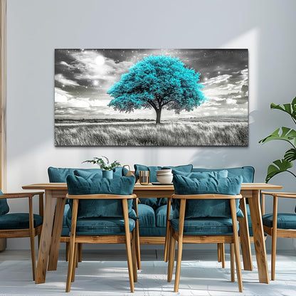 KELIYUAN Large Canvas Wall Art For Living Room Wall Decor For Bedroom Corridor Blue Tree Natural