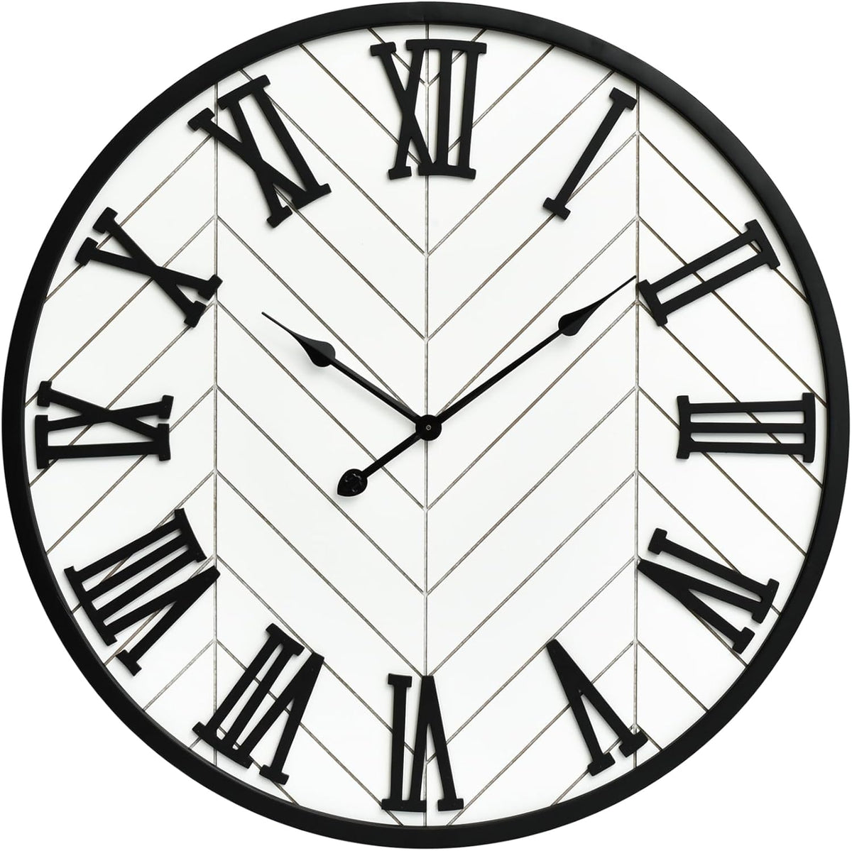 30 Inch Large Wall Clock Farmhouse Style - White Silent Non-Ticking Rustic Decor for Living Room