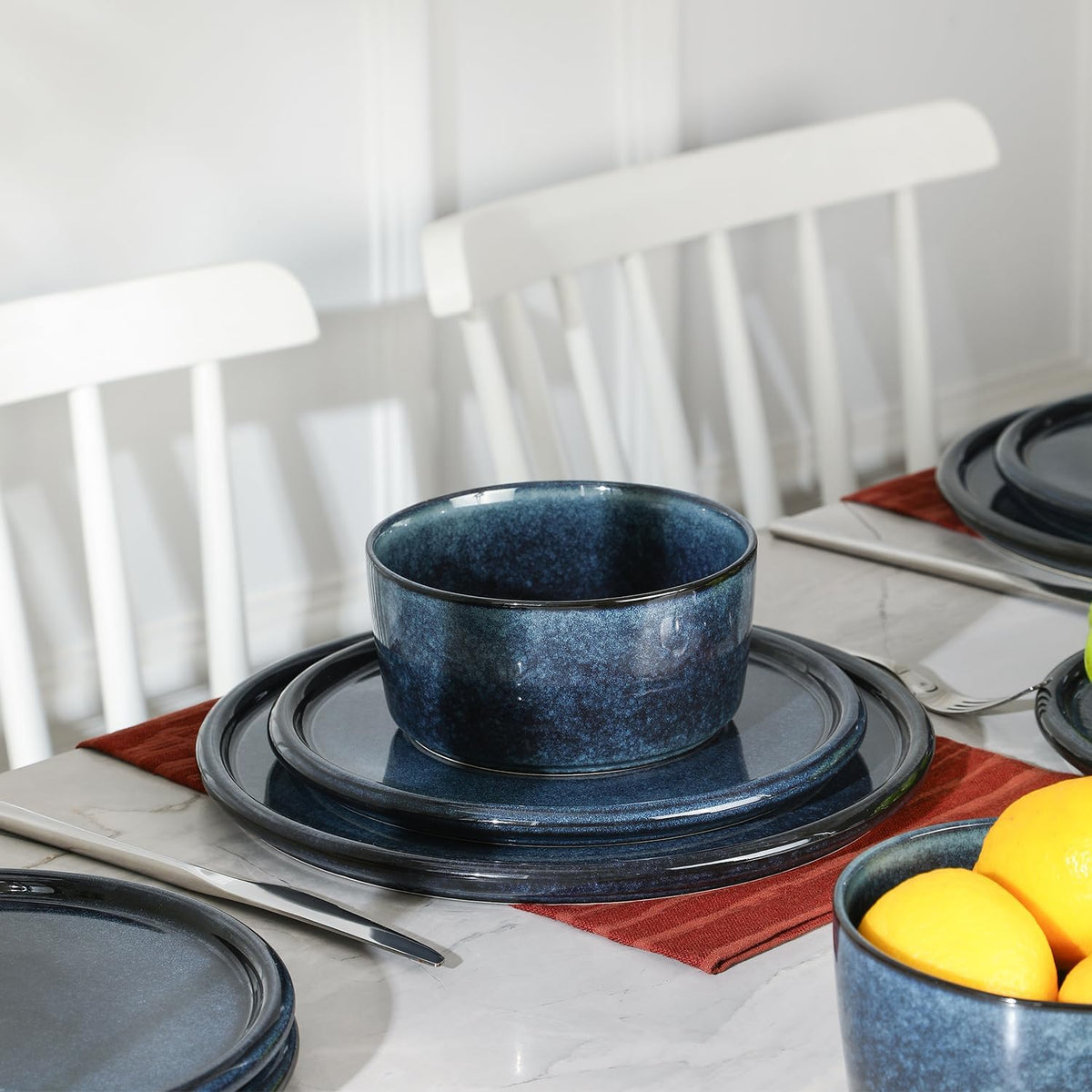 Stone Lain Eden 24-Piece Dinnerware Set Stoneware, Plates and Bowls Set, Dishwasher and Microwave