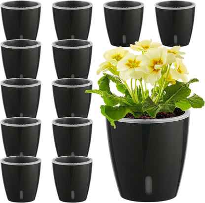 Self Watering Pots for Indoor Plants, 12-Pack 5'' Self Watering Planter with Drainage Holes, Small