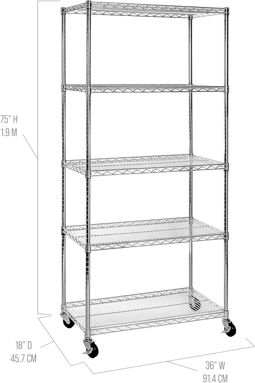 Seville Classics UltraDurable Heavy Duty NSF Solid Steel Wire Rack Storage Unit, Organizer for