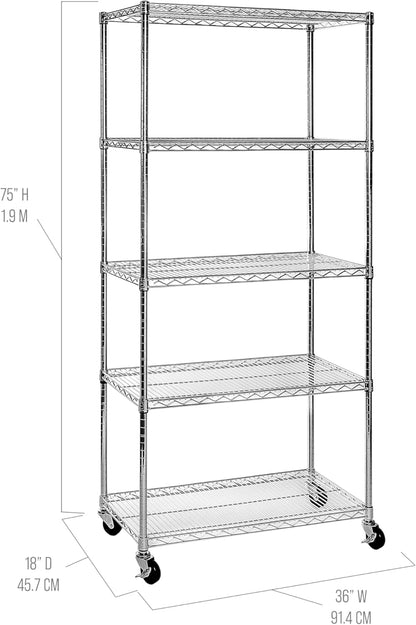 Seville Classics UltraDurable Heavy Duty NSF Solid Steel Wire Rack Storage Unit, Organizer for