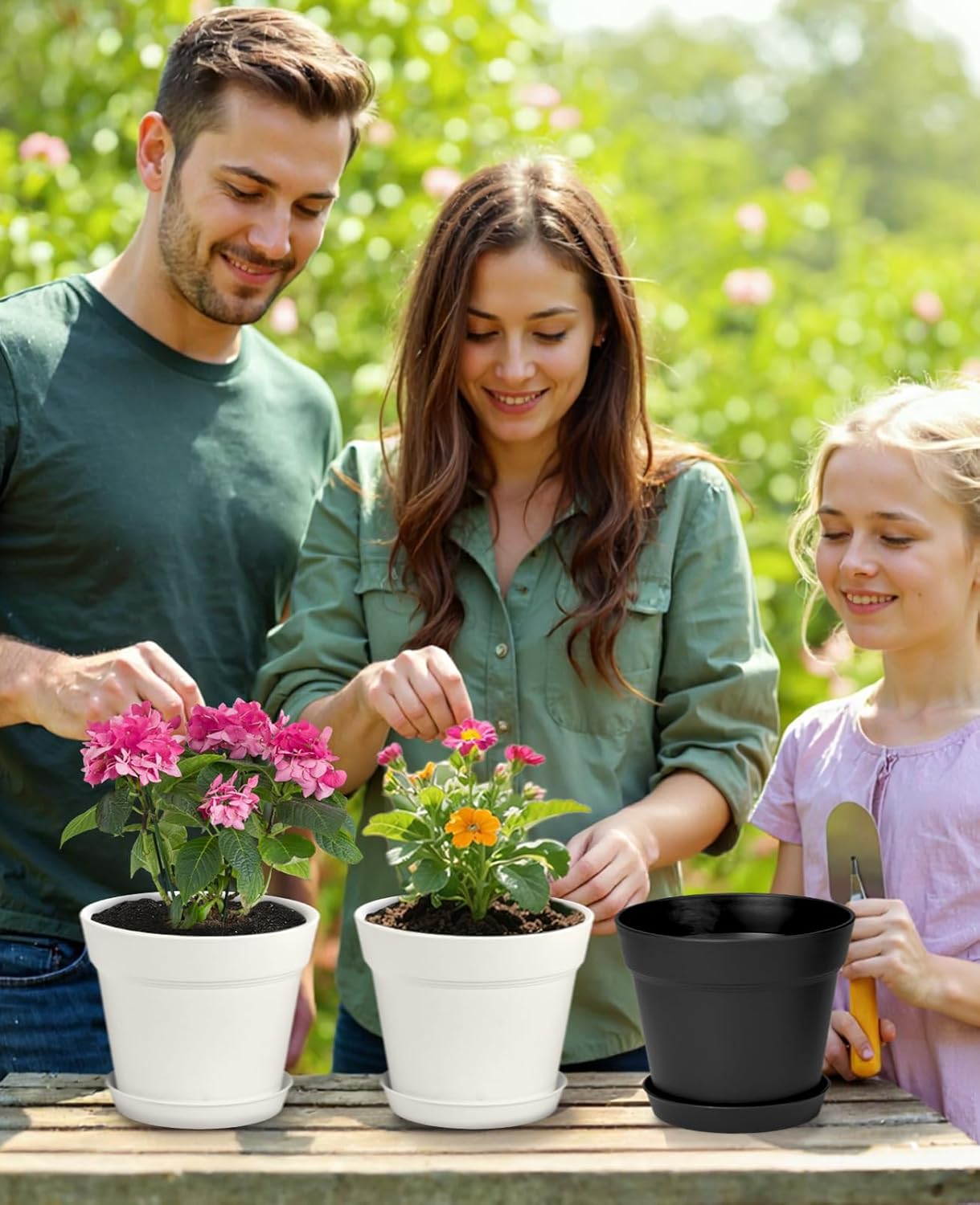 homenote Plant Pots,6 Inch Flower Pots for Plants Plastic Planters for Indoor with Multiple