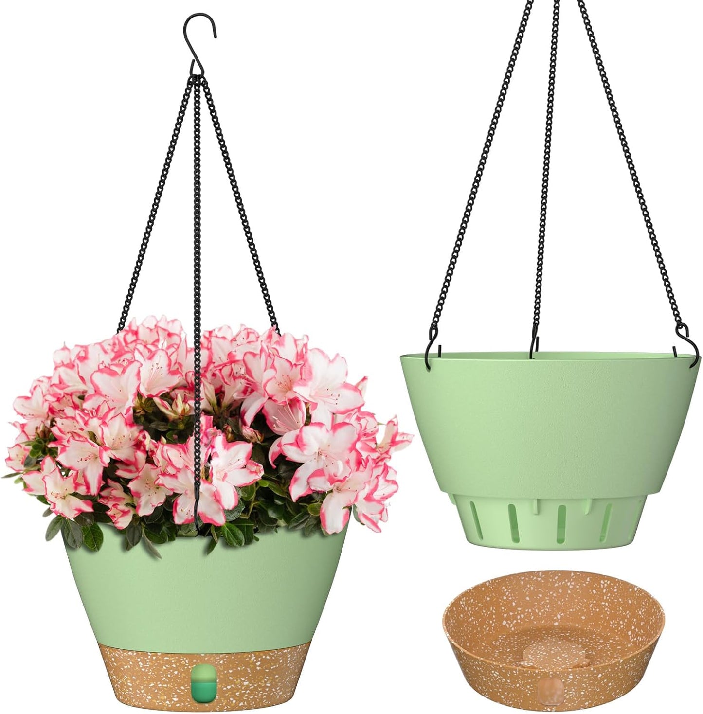 ZMTECH 8 Inch Hanging Planters for Indoor Plants, Hanging Baskets for Plants Outdoor with Visible