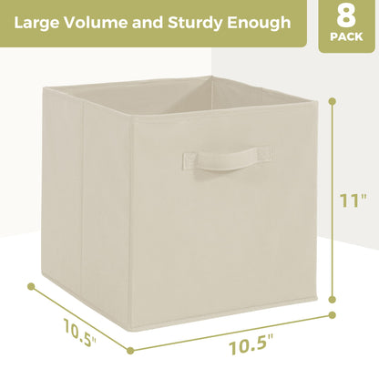 STORAGEIDEAS Storage Cubes, 11 Inch Cube Storage Bins, Set of 8, Fabric Foldable Storage Bins With