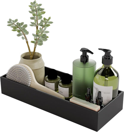 Black Bamboo Drawer Organizer - Silverware&Utensil Holder Organizer for Kitchen Drawers, Multi-Use