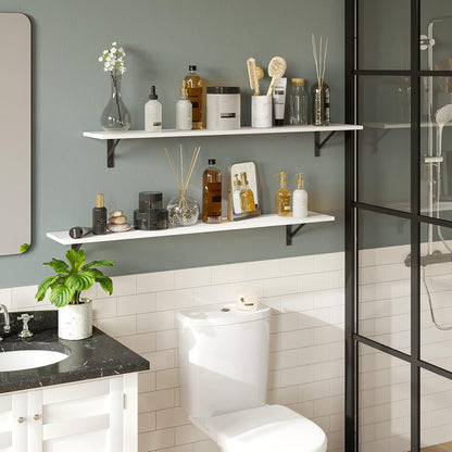 DINZI LVJ Long Wall Shelves, 55.1Inch Wall Mounted Shelves Set of 2, Extra Large Wall Storage