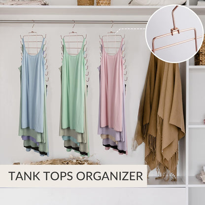 ZEDODIER Tank Top Hanger, 4 Pack Space Saving Bra Hangers, Non-Slip Hanging Sport Bras Holder