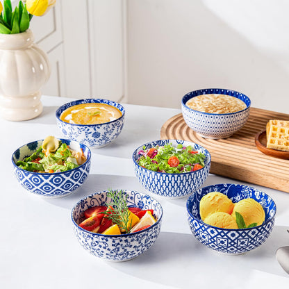 Ceramic Dessert Bowls Set - 11 Oz Small Ice Cream Bowl for kitchen - 4.7 Inch Porcelain Cereal Bowl