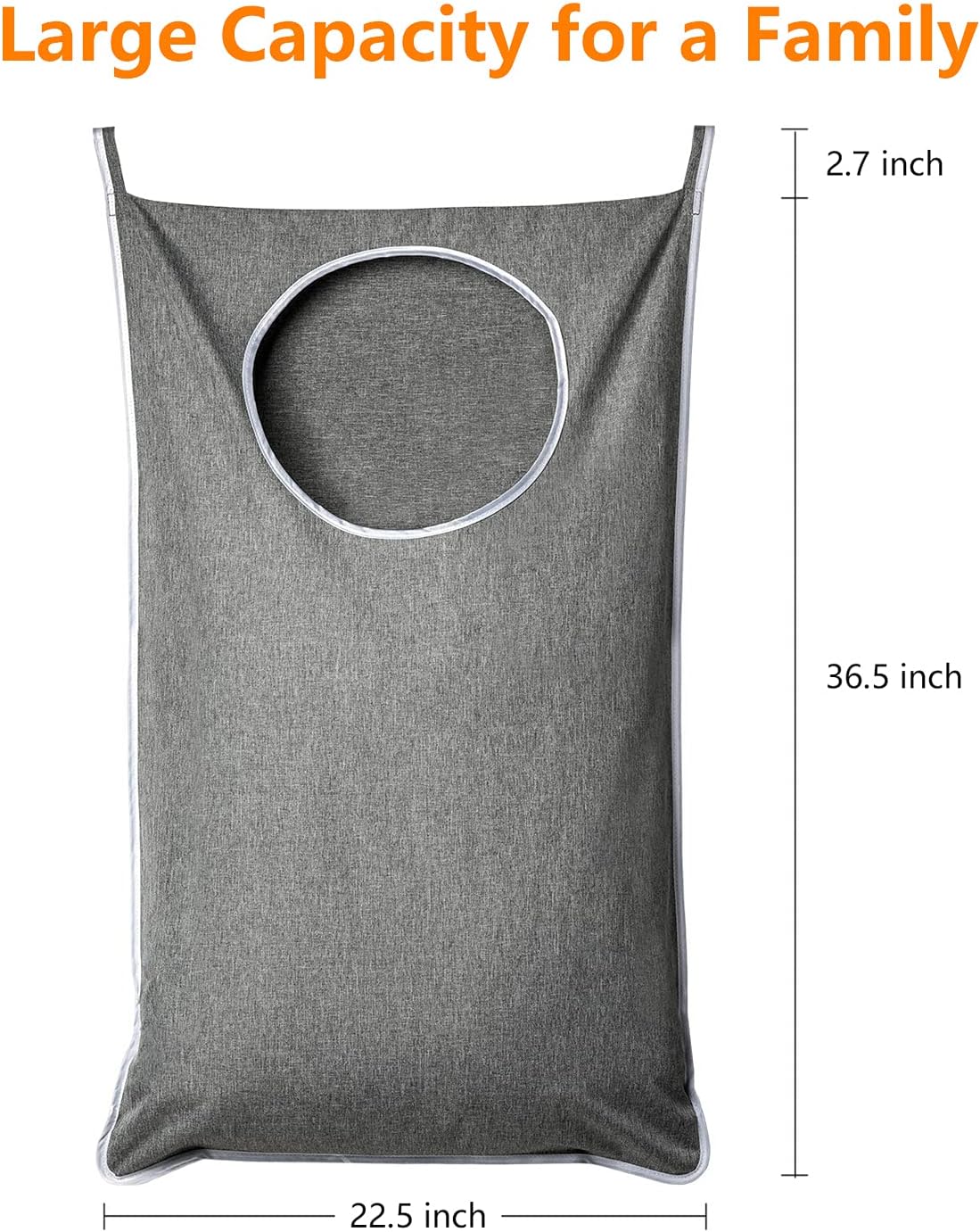 XL Hanging Laundry Hamper, Extra Large Tear-resistance Door Hamper with 2 Types Hooks for Dirty