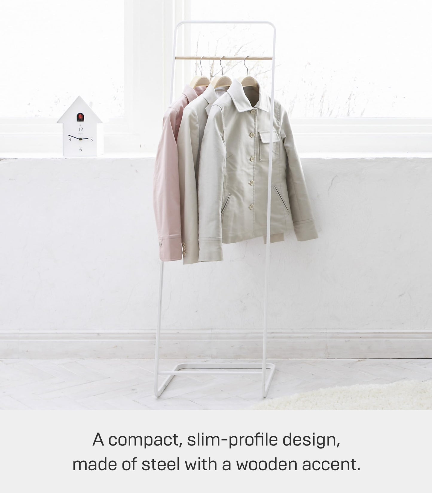 YAMAZAKI Home Tower Freestanding Coat Hanger Clothes Rack, 55" - Steel